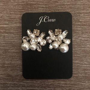 J. Crew Pearl and Crystal Earrings- NWT